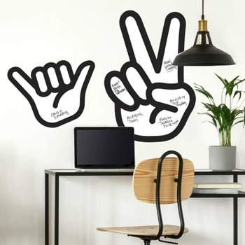 Peace Hand Dry Erase Peel and Stick Giant Wall Decal - RoomMates