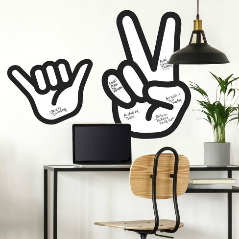 Peace Hand Dry Erase Peel And Stick Giant Wall Decal - Roommates : Target