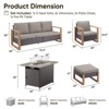 Buenhomino 4 Piece Patio Furniture Set 41in Fire Pit Table Outdoor Furniture Sets Patio Couch Outdoor Chairs 50000 BTU Propane Fire Pit - 3 of 4