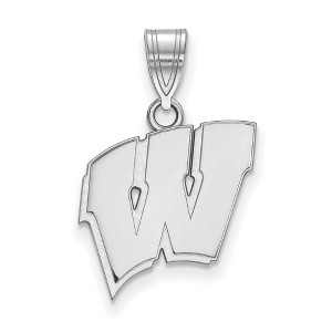 Black Bow Jewelry Sterling Silver Wisconsin Badgers NCAA Medium Pendant - 1 of 3
