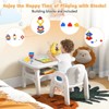 Infans Kids Table and Chair Set w/Cute Dinosaur Modeling Storage Rack & Building Blocks - 4 of 4