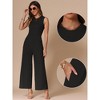 INSPIRE CHIC Women's Dressy Casual One Piece Outfits Sleeveless Crewneck Wide Leg Summer Jumpsuit - 2 of 4