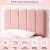 Garvee Twin Bed Frame, Velvet Upholstered Platform Bed Frame with Headboard, Strong Wooden Slats, No Box Spring Needed, Easy Assembly, Pink - 3 of 4