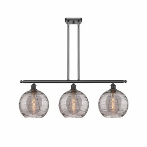 Athens Deco Swirl - 3 Light Stem Hung Island In Industrial Style-12.13 Inches Tall and 36.5 Inches Wide - 1 of 1