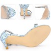 Perphy Women's Rhinestone Straps Floral Print Ankle Strap Stiletto Heel Sandals - 3 of 3