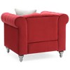 Upholstered Elegant Armchair with Round Arms, Comfortable Seating and Easy Assembly for Living Room - 4 of 4