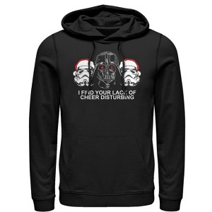 Men's Star Wars Christmas Empire Lack of Cheer Disturbing Pull Over Hoodie - 1 of 3