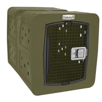 Dakota 283 G3 Large Ventilated Framed Pet Kennel w/Ultra-Secure Lock, Easy-Grip Handle & Keyed Paddle Latching Door for Large-Breed Dogs, Olive