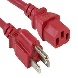 SANOXY 10ft 18 AWG Universal Power Cord (IEC320 C13 to NEMA 5-15P), Red - 1 of 1