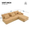 4-seat Modern L-shaped Corduroy Sofa,Sectional Indoor Furniture,Convertible Sleeper Couch with Pillows for Living Room,Apartment - 3 of 4