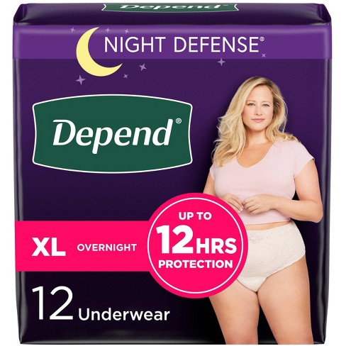 Depend Silhouette Maximum Absorbency Underwear, Size L, 12 count