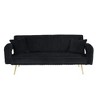74.01 inch straight corduroy sofa bed with pillows, adjustable in three levels,  suitable for use in living rooms and study rooms - 4 of 4