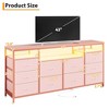 63" Dresser TV Stand with 10 Fabric Drawers, LED Lights & USB Ports - 3 of 4