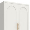 Gulches 61'' White Metal Storage Cabinet with 2 Shapely Doors & Adjustable Shelves, Sturdy Steel Organizer for Bedroom, Living Room, Office, Kitchen - 3 of 4