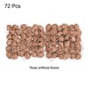 Unique Bargains Mini DIY Craft Decoration Artificial Rose Flower Head 72 Pcs Brown - 3 of 4