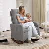 Modern Recliner Rocking Glider Armchair - High Back w/ Wood Legs & Side Pocket, Nursery/Living Room/Bedroom - 3 of 4