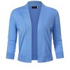 Women’s 3/4 Sleeve Cropped Cardigan Sweaters Open Front Knit Short Bolero Shrugs - 2 of 4