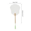 Unique Bargains Portable Double-Sided Long Handle Round Folding Fan 1 Pc - 2 of 4