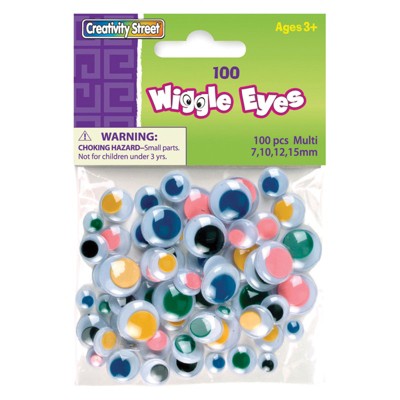 Creativity Street Wiggle Eyes, Multi-Color, Assorted Sizes, 100 Pieces (Pack of 6)