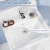 COZONY Bathroom Vessel Sink, White Ceramic Semi-Recessed Square Countertop, Basin with Faucet Hole for Modern Vanity - 4 of 4