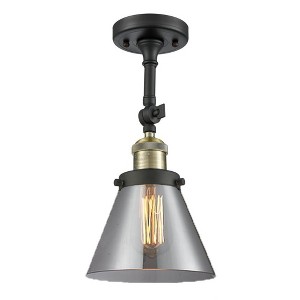 Cone - 1 Light Semi-Flush Mount In Industrial Style-14.5 Inches Tall and 7.75 Inches Wide - 1 of 1