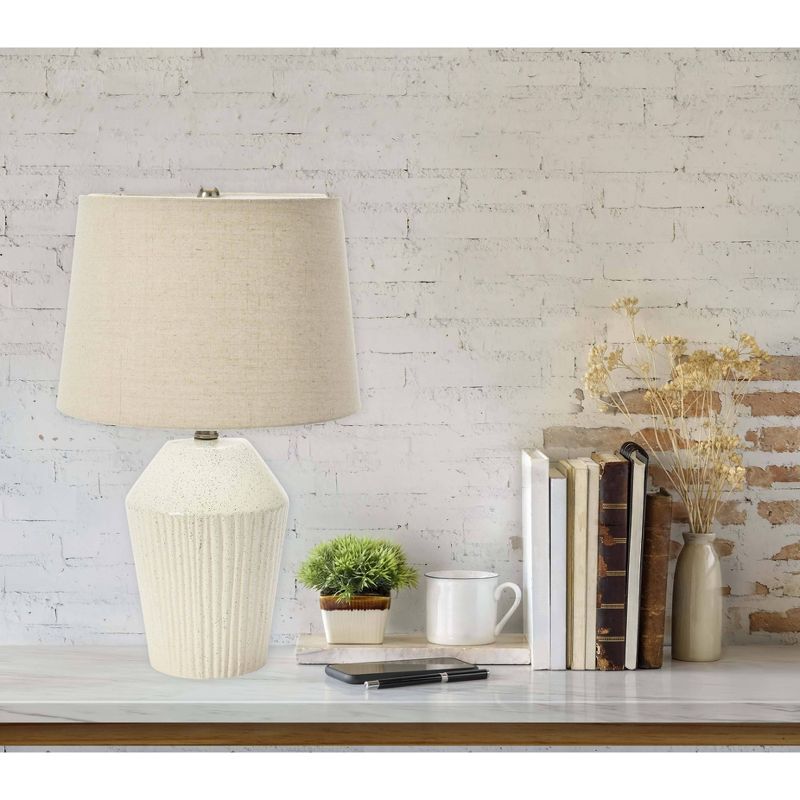 Storied Home 13" Round Stoneware Desk Lamp, 2 of 7