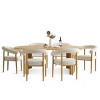 7-Piece Dining Set for 6,Modern Oval Dining Table with Boucle Dining Chairs with Arm for Dining Room,Kitchen Furniture-Tanpinhause - 2 of 4
