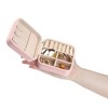 Unique Bargains Women's Teen Girl Gifts Small Portable PU Leather Jewelry Storage Case 2 Pcs Pink - 4 of 4