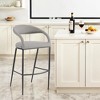 HomeRoots 30" Light Gray and Black Faux Leather and Iron Low Back Bar Height Bar Chair - 2 of 4