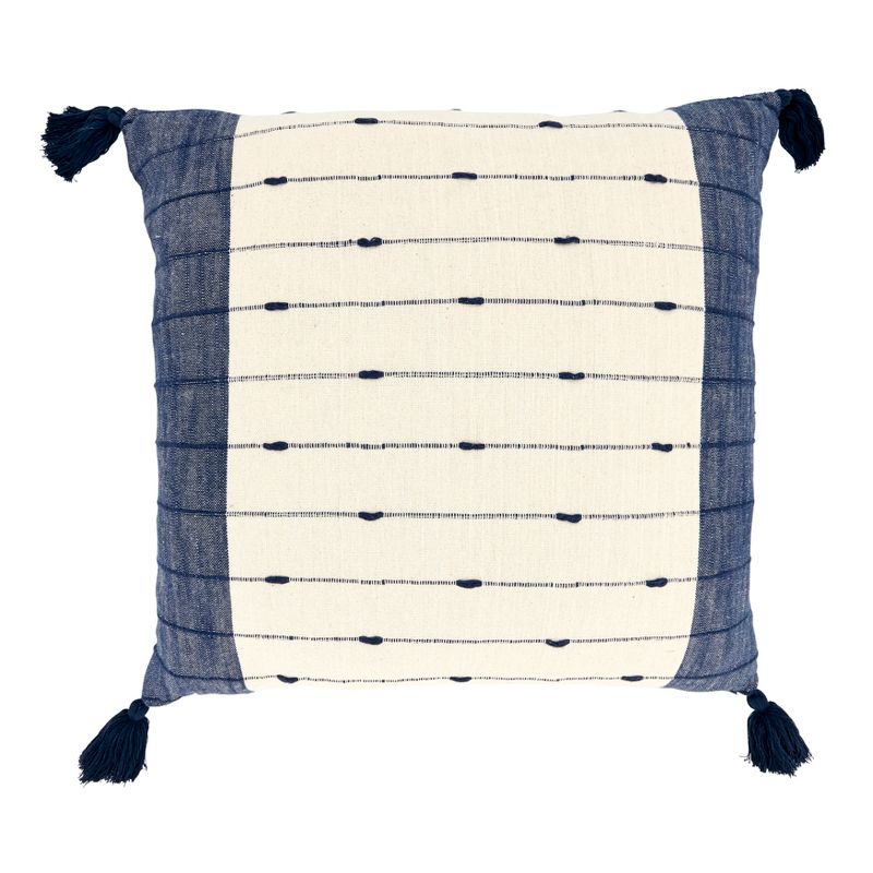 Saro Lifestyle Tassel Trim Stripe Poly Filled Throw Pillow, 2 of 4