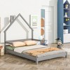 Montessori Floor Bed, House Shaped Bedframe with Headboard and handrails - 2 of 4