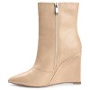 Journee Collection Womens Glorria Tru Comfort Foam Inside Zip Wedge Booties Tan 7 - 2 of 4