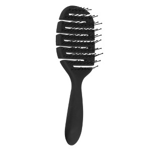 Unique Bargains Wet Hair Brush Speed Dry Hair Brush with Vented Design Vent Hair Brush for Women Men Black - 1 of 4