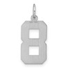 Black Bow Jewelry 14k White Gold, Varsity Collection, Large D/C Pendant, Number 8 - 3 of 4