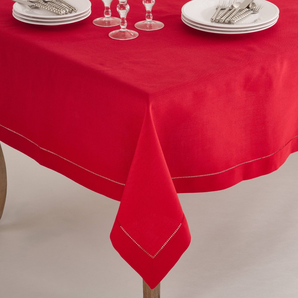 UPC 789323309181 product image for Tablecloth with Hemstitch Border Design Red - Saro Lifestyle | upcitemdb.com