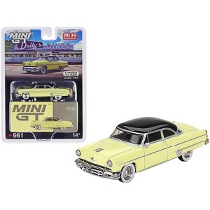 1954 Lincoln Capri Premier Yellow with Black Top Limited Edition to 3000 pieces 1/64 Diecast Model Car by Mini GT - 1 of 4