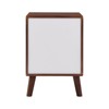Wood Bedside Table Square End Table with 2 Drawers Adorned with Embossed Patterns, Solid Wood Legs and Handles for Bedroom, Living Room - 4 of 4