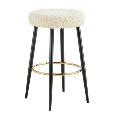 Resenkos Counter Bar Stools, Counter Stool,Counter Height Bar Stools Set of 2, 24 Inches Height with Golden Footrest,White