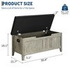Wooden Storage Chest with Seat Cushion, Storage Chest with 2 Safety Hinges, Entryway Bench - 3 of 4