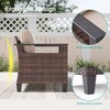 Sonkuki Outdoor Wicker Patio 3-Seat Sofa, PE Rattan Conversation Set With All-Weather Cushions - 4 of 4