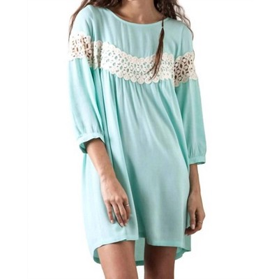 Women's Peak Of Lace Baby Doll Dress - KORI