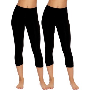 Felina - Velvety Soft Capri Legging 2-Pack - Women's Capri Leggings for Workout and Lounge, Soft Capri Yoga Pants - 1 of 4