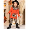 Girls Purrfect Pumpkin Tunic, Leopard Leggings and Scarf Set - Mia Belle Girls - image 3 of 4