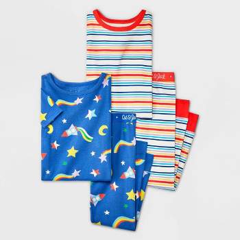 Toddler Boys' 4pc Rainbow Stars & Striped Pajama Set - Cat & Jack™ Blue