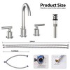 Whizmax Bathroom Faucet, Bathroom Sink Faucet, 8 Inch Bathroom Faucet for Sink 3 Hole with Stainless Steel Pop-up Drain for Your Bathroom - 4 of 4