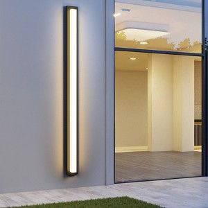 LamQee Modern Linear Outdoor Wall Lights Exterior Lighting Fixtures Outdoor Wall Sconces Wall Mount Lights With Acrylic Shade - 1 of 4