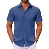 COOFANDY Men's Button Down Shirts Short Sleeve Casual Dress Shirts Untucked Summer Shirt with Pocket - 3 of 4