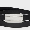 Women's Silver Textured Plaque Buckle Belt - Universal Thread™ Black - 3 of 3