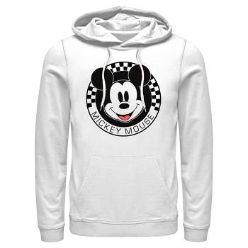 Men's Mickey & Friends Checkered Mickey Mouse Portrait Pull Over Hoodie