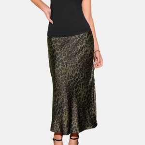 Women's Green Leopard Print Chic High Waist Skirt - Cupshe - 1 of 4